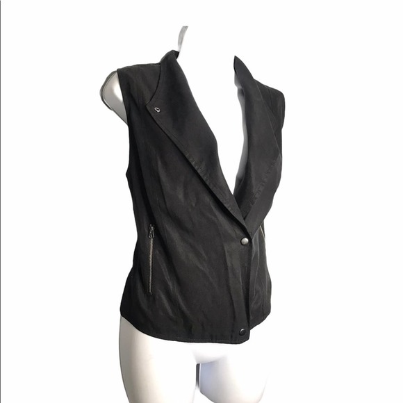 Banana Republic Jackets & Blazers - Banana Republic | Black Faux Suede Moto Vest